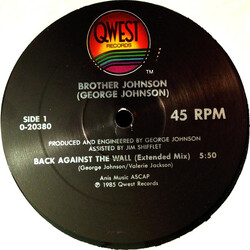 George Johnson Back Against The Wall VINYL 12" USED
