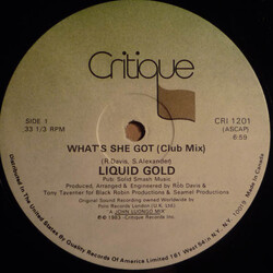 Liquid Gold What's She Got USED VINYL 12INCH 33 S RPM