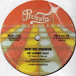 Vicki Sue Robinson Hot Summer Night USED VINYL 12INCH 33 S RPM