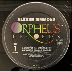 Aleese Simmons I Want It USED VINYL 12INCH