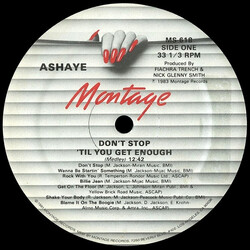 Ashaye Don't Stop 'Til You Get Enough USED VINYL 12INCH