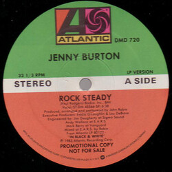 Jenny Burton Rock Steady USED VINYL 12INCH MAXI-SINGLE 33 S RPM PROMO