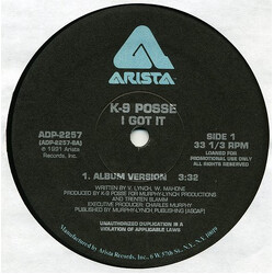 K-9 Posse I Got It USED VINYL 12INCH 33 S RPM PROMO
