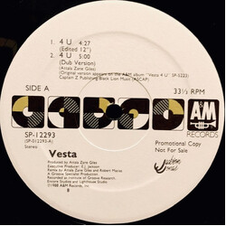 Vesta Williams 4 U USED VINYL 12INCH 33 S RPM PROMO