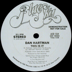 Dan Hartman This Is It / Countdown USED VINYL 12INCH 33 S RPM PROMO