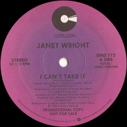 Janet Wright I Can't Take It USED VINYL 12INCH PROMO
