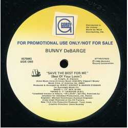 Bunny DeBarge Save The Best For Me USED VINYL 12INCH PROMO