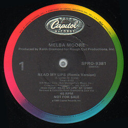 Melba Moore Read My Lips (Remix Version) / Read My Lips (Extended Remix) VINYL 12" USED