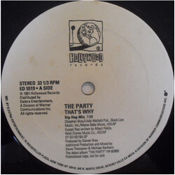 The Party That's Why USED VINYL 12INCH PROMO 33 S RPM