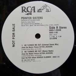 Pointer Sisters He Turned Me Out USED VINYL 12INCH 33 S RPM PROMO STEREO