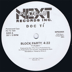 Doc Ti Block Party USED VINYL 12INCH 33 S RPM PROMO