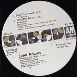 John Adams (3) Strip This Heart USED VINYL 12INCH PROMO 45 RPM