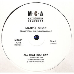 Mary J. Blige All That I Can Say VINYL 12" USED