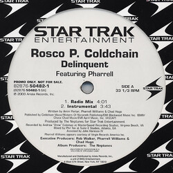 Rosco P. Coldchain / Pharrell Williams Delinquent USED VINYL 12INCH 33 S RPM PROMO