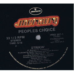 People's Choice Strikin' USED VINYL 12INCH 33 S RPM PROMO