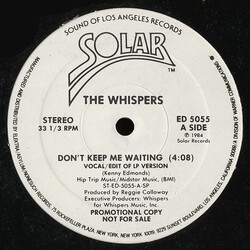 The Whispers Don't Keep Me Waiting USED VINYL 12INCH 33 S RPM PROMO