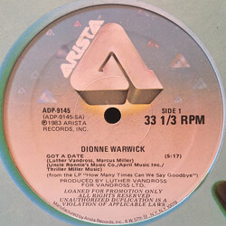 Dionne Warwick Got A Date USED VINYL 12INCH 33 S RPM 45 RPM PROMO