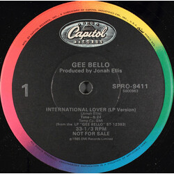 Gee Bello International Lover USED VINYL 12INCH 33 S RPM PROMO