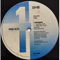 Mikki Bleu I Promise USED VINYL 12INCH PROMO 33 S RPM