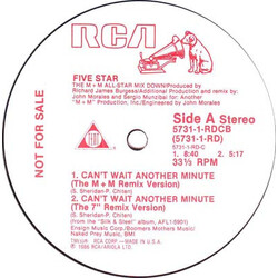 Five Star Can't Wait Another Minute USED VINYL 12INCH 33 S RPM SINGLE PROMO