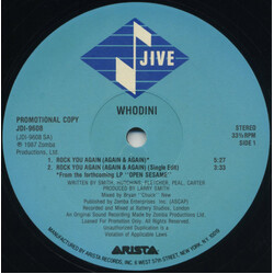 Whodini Rock You Again (Again & Again) USED VINYL 12INCH 33 S RPM SINGLE PROMO STEREO