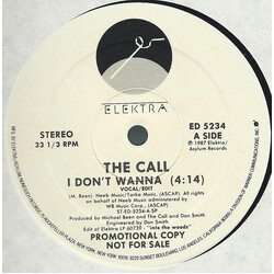 The Call I Don't Wanna USED VINYL 12INCH 33 S RPM SINGLE PROMO