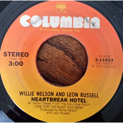 Willie Nelson / Leon Russell Heartbreak Hotel USED VINYL 7INCH 45 RPM SINGLE STYRENE STEREO