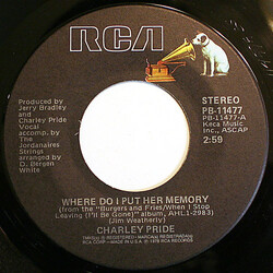 Charley Pride Where Do I Put Her Memory USED VINYL 7INCH SINGLE
