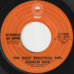 Charlie Rich The Most Beautiful Girl USED VINYL 7INCH 45 RPM SINGLE STYRENE STEREO