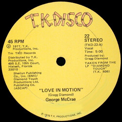 George McCrae Love In Motion VINYL 12" USED