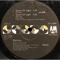 Reimy Speed Of Light USED VINYL 12INCH 33 S RPM