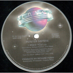 Pointer Sisters I Need You VINYL 12" USED