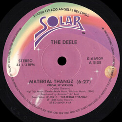 The Deele Material Thangz USED VINYL 12INCH 33 S RPM