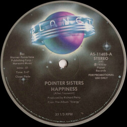 Pointer Sisters Happiness VINYL 12" USED