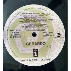 Gerardo We Want The Funk USED VINYL 12INCH 33 S RPM PROMO STEREO