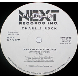 Charlie Rock She's My Baby Love USED VINYL 12INCH 33 S RPM PROMO