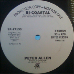 Peter Allen Bi-Coastal USED VINYL 12INCH PROMO