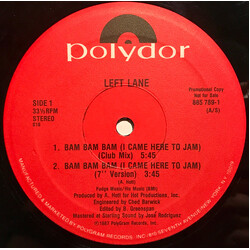 Left Lane Bam Bam Bam (I Came Here To Jam) USED VINYL 12INCH PROMO 33 S RPM