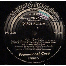 Patrick Gammon Cruel And Unusual USED VINYL 12INCH 33 S RPM PROMO