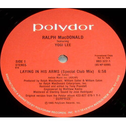 Ralph MacDonald / Yogi Lee Laying In His Arms USED VINYL 12INCH 33 S RPM PROMO