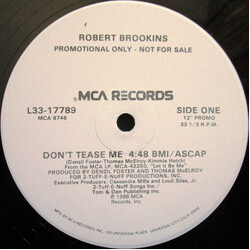 Robert Brookins Don't Tease Me USED VINYL 12INCH 33 S RPM PROMO