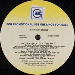 The Temptations Do You Really Love Your Baby USED VINYL 12INCH 33 S RPM PROMO