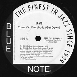 Us3 Come On Everybody (Get Down) USED VINYL 12INCH PROMO
