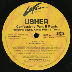 Usher / Shyne / Kanye West / Twista Confessions Part II (Remix) VINYL 12" USED