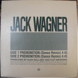 Jack Wagner Premonition USED VINYL 12INCH 33 S RPM PROMO