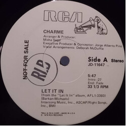 Charme (2) Let It In USED VINYL 12INCH PROMO 33 S RPM