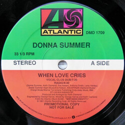 Donna Summer When Love Cries USED VINYL 12INCH PROMO