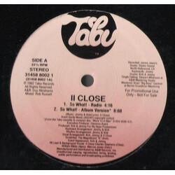 II Close So What! USED VINYL 12INCH 33 S RPM PROMO