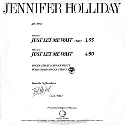 Jennifer Holliday Just Let Me Wait VINYL 12" USED