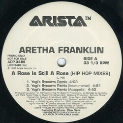 Aretha Franklin A Rose Is Still A Rose (Hip Hop Mixes) VINYL 12" USED